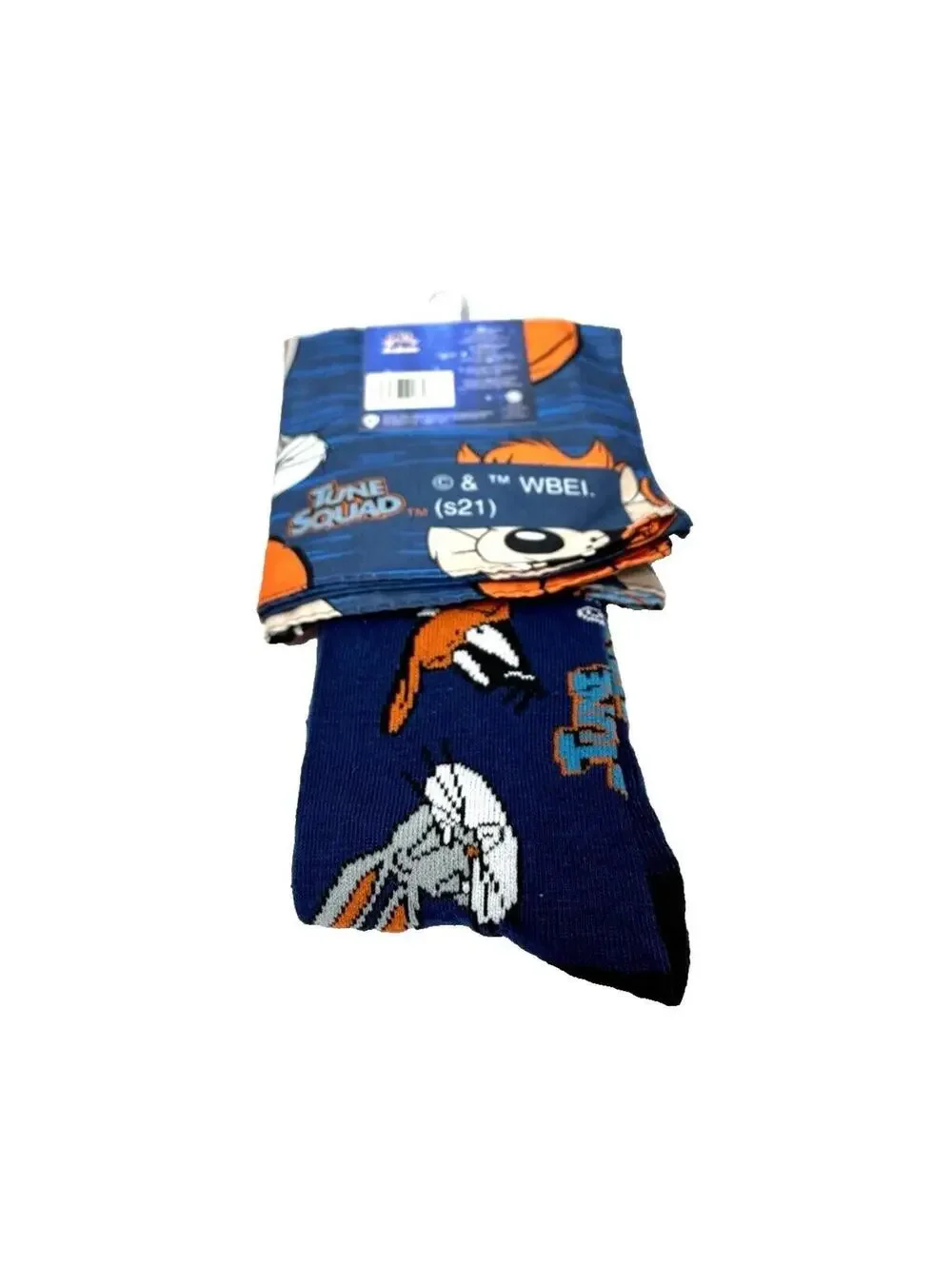 Space Jam Looney Tunes Socks & Bandana, Novelty Socks, Shoe Size 6-12, Blue, New